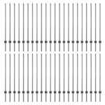 vidaXL plotové stĺpy 88 ks U-kanál sivé 160 cm oceľ – Obrázok 2