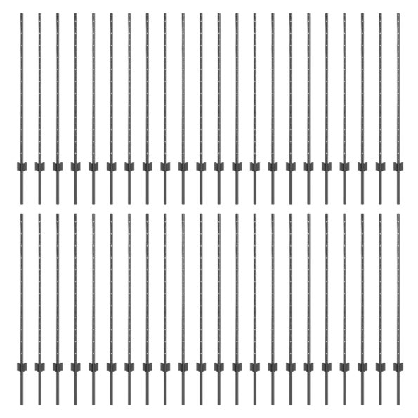 vidaXL plotové stĺpy 88 ks U-kanál sivé 160 cm oceľ – Obrázok 2