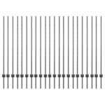 vidaXL Oplotové stĺpy 44 ks U-kanálové Sivé 180 cm Oceľ – Obrázok 2