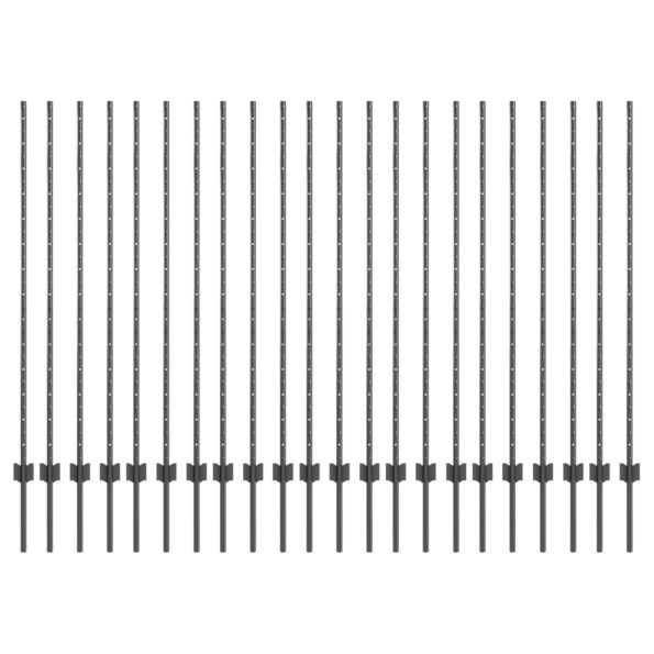 vidaXL Oplotové stĺpy 44 ks U-kanálové Sivé 180 cm Oceľ – Obrázok 2