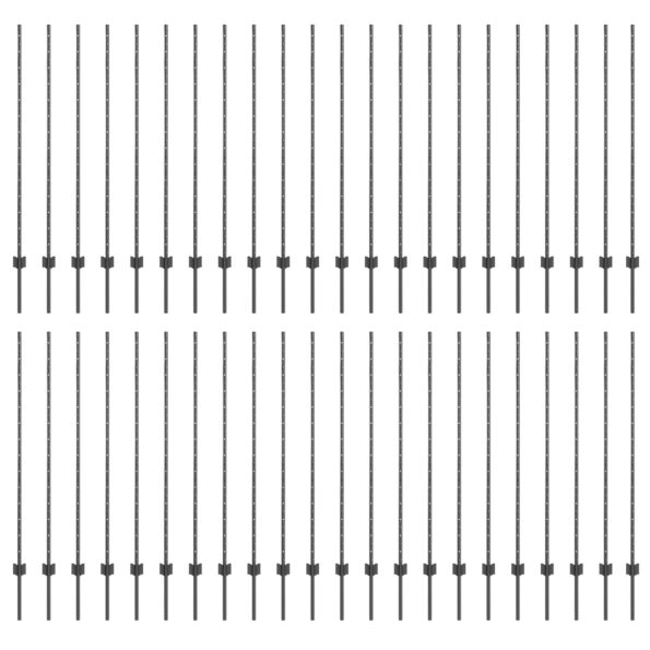 vidaXL Plotové stĺpy 88 ks U-Channel sivé 180 cm oceľ – Obrázok 2