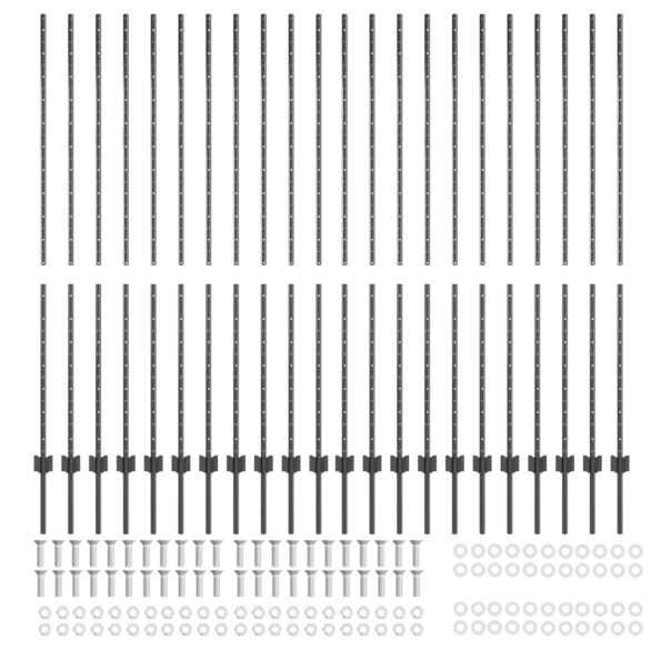 3335942_4.jpg vidaXL Oplôtne stĺpy 44 ks U-kanál sivý 200 cm oceľ – Obrázok 4