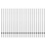 vidaXL Stĺpy oplotenia 44 ks U-Channel Sivý 200 cm Oceľ – Obrázok 2