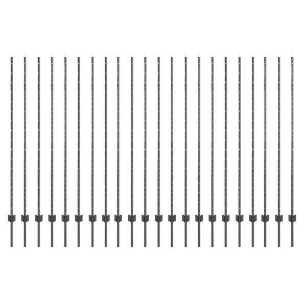 vidaXL Stĺpy oplotenia 44 ks U-Channel Sivý 200 cm Oceľ – Obrázok 2