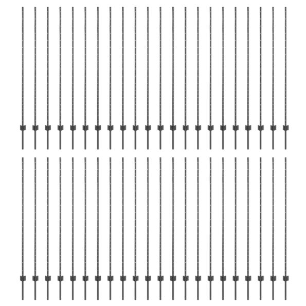 vidaXL Plotové stĺpy 88 ks U-Channel Sivé 200 cm Oceľ – Obrázok 2