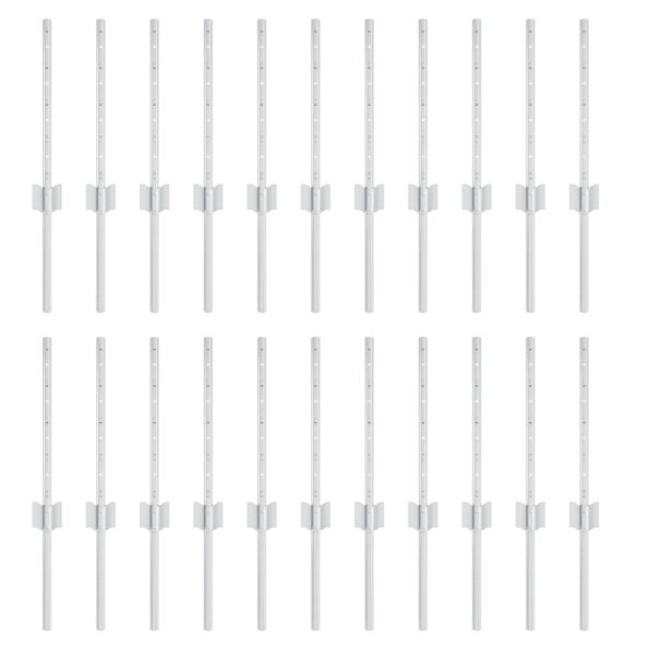 3335946_2.jpg vidaXL Plotové stĺpy 22 ks U-kanál strieborná 80 cm oceľ – Obrázok 2
