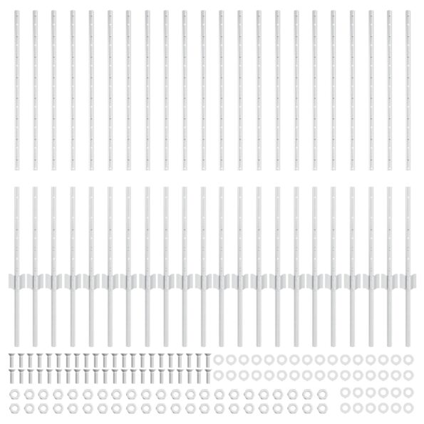 3335954_4.jpg vidaXL Plotové stĺpy 44 ks U-channel Sivá 140 cm Oceľ – Obrázok 4