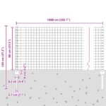 vidaXL Euro plot s 5 U stĺpikmi Zelený 0.8x10 m Oceľ – Obrázok 10