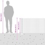 vidaXL Euro plot s 5 U stĺpikmi Zelený 0.8x10 m Oceľ – Obrázok 12