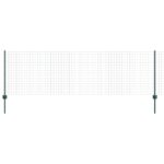 vidaXL Euro plot s 5 U stĺpikmi Zelený 0.8x10 m Oceľ – Obrázok 5