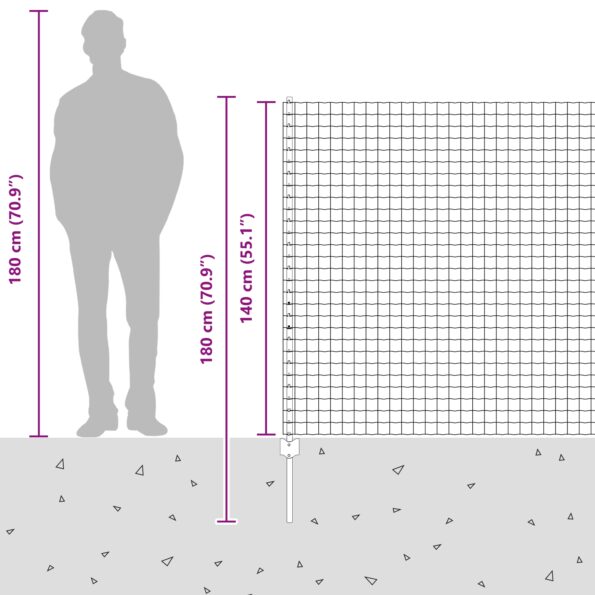 vidaXL Euro plot s 5 U stĺpmi Zelený 1.4x10 m Ocel – Obrázok 13