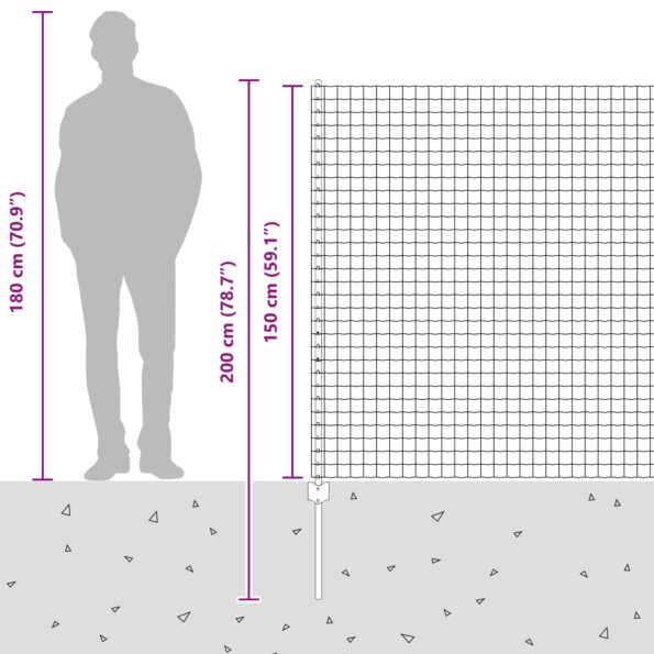 vidaXL Euro plot so 5 U stĺpikmi Zelený 1.5x10 m z ocele – Obrázok 13