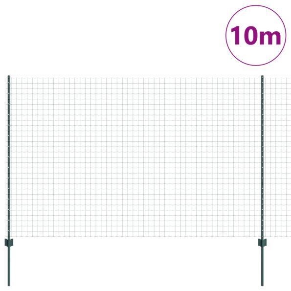 3335971_3.jpg vidaXL Euro plot s 5 U stĺpikmi Zelený 1.6x10 m Oceľ – Obrázok 3