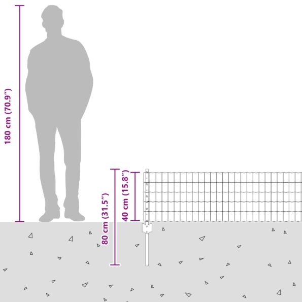 VidaXL Euro plot s 5 U stĺpmi Zelený 0,4x10 m Kov – Obrázok 12
