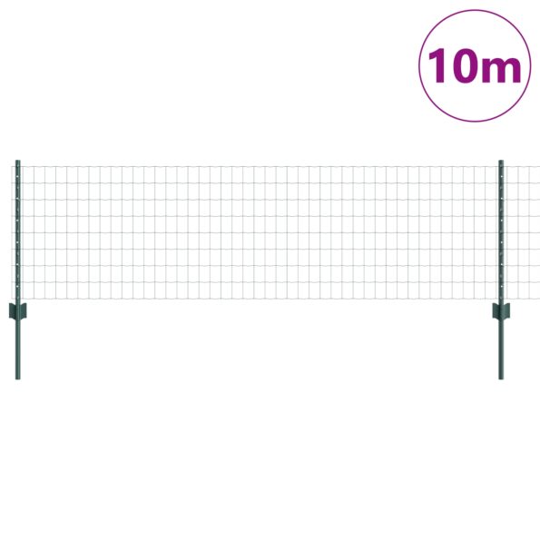 vidaXL Euro plot s 5 U stĺpikmi Zelený 0.6x10 m Oceľ – Obrázok 3