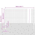 vidaXL Euro plot s 5 U stĺpikmi zelený 0.8x10 m oceľ – Obrázok 10