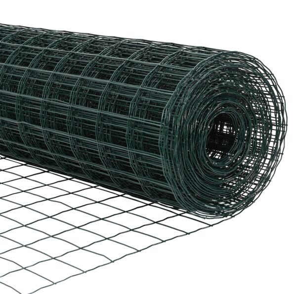 vidaXL Euro plot s 5 U stĺpikmi zelený 0.8x10 m oceľ – Obrázok 8