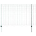 vidaXL Euro plot s 5 U stĺpikmi, Zelený 1.5x10 m, Oceľ – Obrázok 6