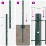 VidaXL Euro plot so 5 U stĺpmi v zelenej farbe 1.6x10 m z ocele – Obrázok 10