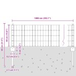 vidaXL Euro plot s 5 U stĺpikmi Zelený 0.4x10 m Oceľ – Obrázok 10