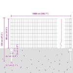 vidaXL Európsky Plot s 5 U Stľpikmi Zelený 0.8x10 m Oceľ – Obrázok 10