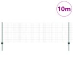 vidaXL Európsky Plot s 5 U Stľpikmi Zelený 0.8x10 m Oceľ – Obrázok 3