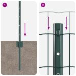 vidaXL Európsky Plot s 5 U Stľpikmi Zelený 0.8x10 m Oceľ – Obrázok 9