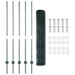 vidaXL Zelený Oplótok so 5 U stĺpikmi 1.4x10 m Oceľ – Obrázok 4