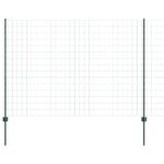 vidaXL Euro plot s 5 U stĺpikmi Zelený 1.5x10 m Oceľ – Obrázok 6