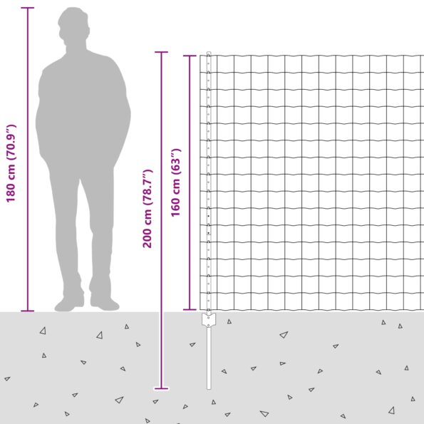 vidaXL Euro plot Set Sada 2 Zelená Oceľ 10 x 1.6 m Pevný Euro plot – Obrázok 13
