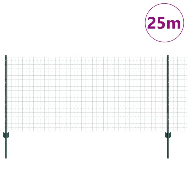 vidaXL Euro plot Sada 2 Zelená Kov 25 x 1 m plot Odolný Oceľový plot – Obrázok 3