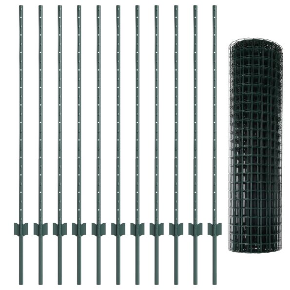 vidaXL Euro plot Sada 2 Zelená Oceľ s práškovou povrchovou úpravou – Obrázok 4