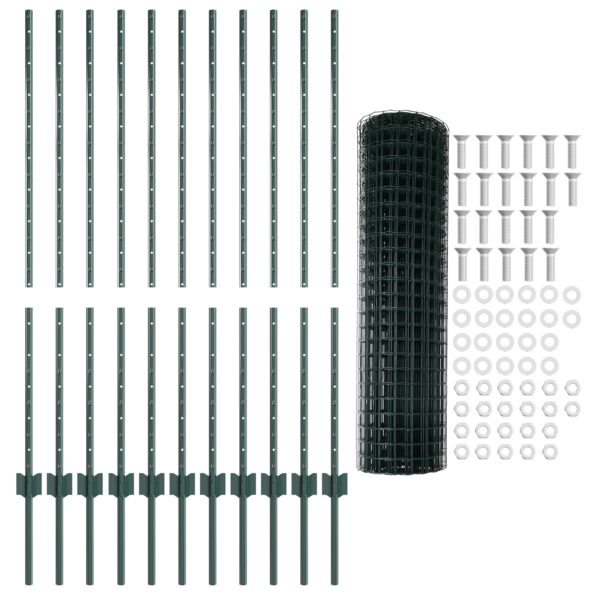 vidaXL Euro plot Sada 2 Zelená Oceľ s práškovou povrchovou úpravou – Obrázok 5