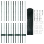 vidaXL Set záhradných plotov  Sada 2 Zelená Oceľ 25 x 1 m Trvácny – Obrázok 5