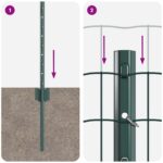 VidaXL Euro plotová sada 3 kusy Zelená Kov s PVC povrchom 50 x 0.6 m – Obrázok 9