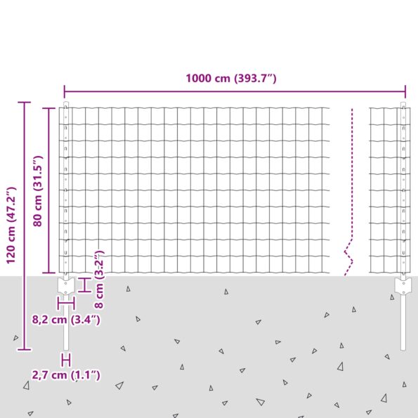 vidaXL Rustikálna sada záhradných plotov 2 kusy Zelená Oceľ Trvácny – Obrázok 10