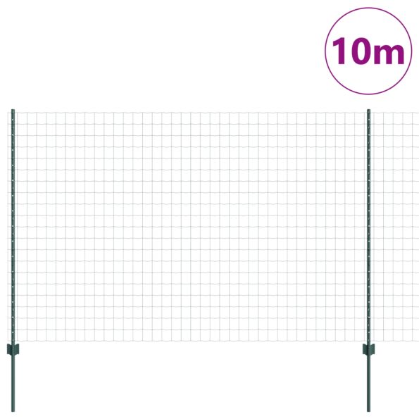 vidaXL Záhradný plot Sada 2 Zelená Kov 10 x 1.5 m Trvácny – Obrázok 3