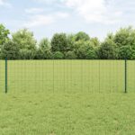 vidaXL Euro plotový set Set 2 Zelený Oceľový drôt s PVC povrchom