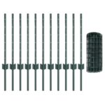 vidaXL Euro plotový set Set 2 Zelený Oceľový drôt s PVC povrchom – Obrázok 4