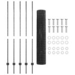 vidaXL súprava záhradného plotu Súprava 2 Sivá Pozinkovaná oceľ – Obrázok 5