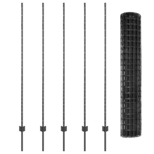 vidaXL Záhradný plot Súprava 2 kusov Tmavo šedá Pozinkovaná oceľ – Obrázok 5
