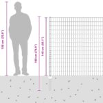 vidaXL Záhradný plot Sada 2 Sivá Kov 10 x 1,4 metra – Obrázok 13