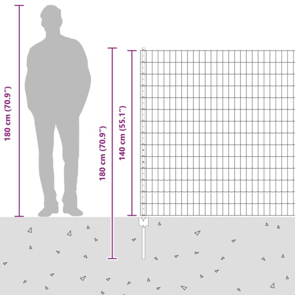 3336075_13.jpg vidaXL Záhradný plot Sada 2 Sivá Kov 10 x 1,4 metra – Obrázok 13