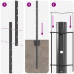 vidaXL Euro plot s 10 U stĺpikmi sivý 1.4x10 m oceľ – Obrázok 10