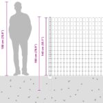 vidaXL Euro plot s 10 U stĺpikmi sivý 1.4x10 m oceľ – Obrázok 13