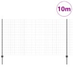 vidaXL Euro plot s 10 U stĺpikmi sivý 1.4x10 m oceľ – Obrázok 3