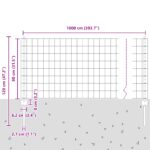 vidaXL záhradný plot Sada 2 Pozinkovaná oceľ 10 m x 0.8 m Trvácny – Obrázok 10