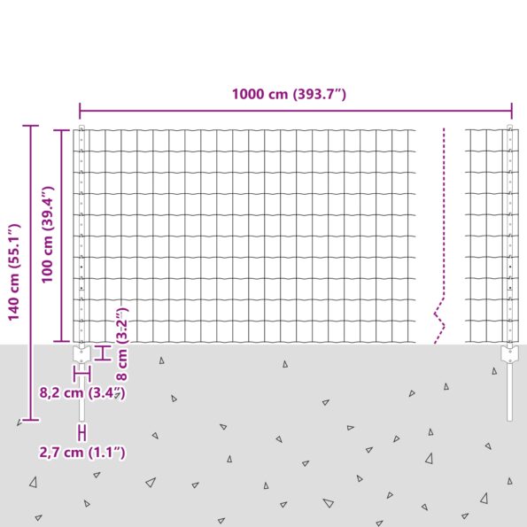 3336171_9.jpg vidaXL Sada záhradného oplotenia Set 2 Pozinkovaná oceľ 10 x 1 m Trvácne – Obrázok 9