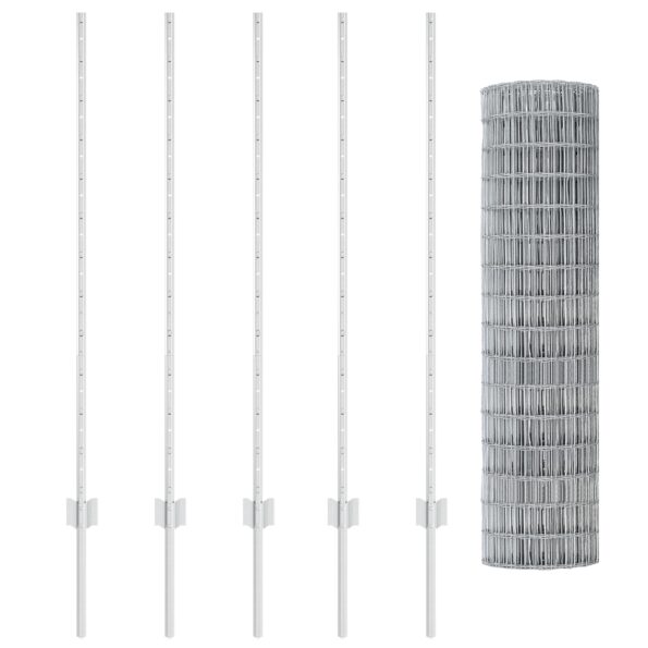 3336172_5.jpg vidaXL Záhradné oplotenie Set 2 Pozinkovaná oceľ 10 x 1.2 metra Odolné – Obrázok 5
