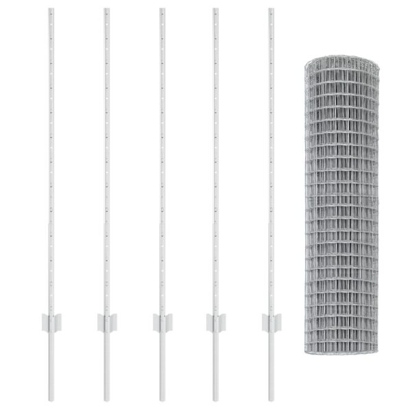 vidaXL Súprava záhradného plotu  Set 2 Pozinkovaná oceľ 10 x 1.2 m Odolná – Obrázok 4